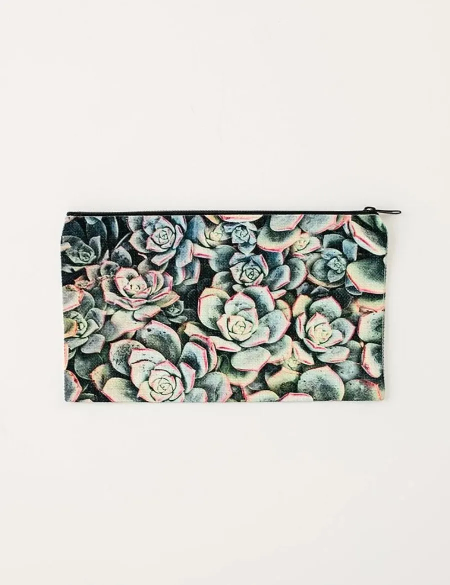 Succulent Cosmetic Pouch, College Student Gift, Mother's Day Gift,Christmas Gift