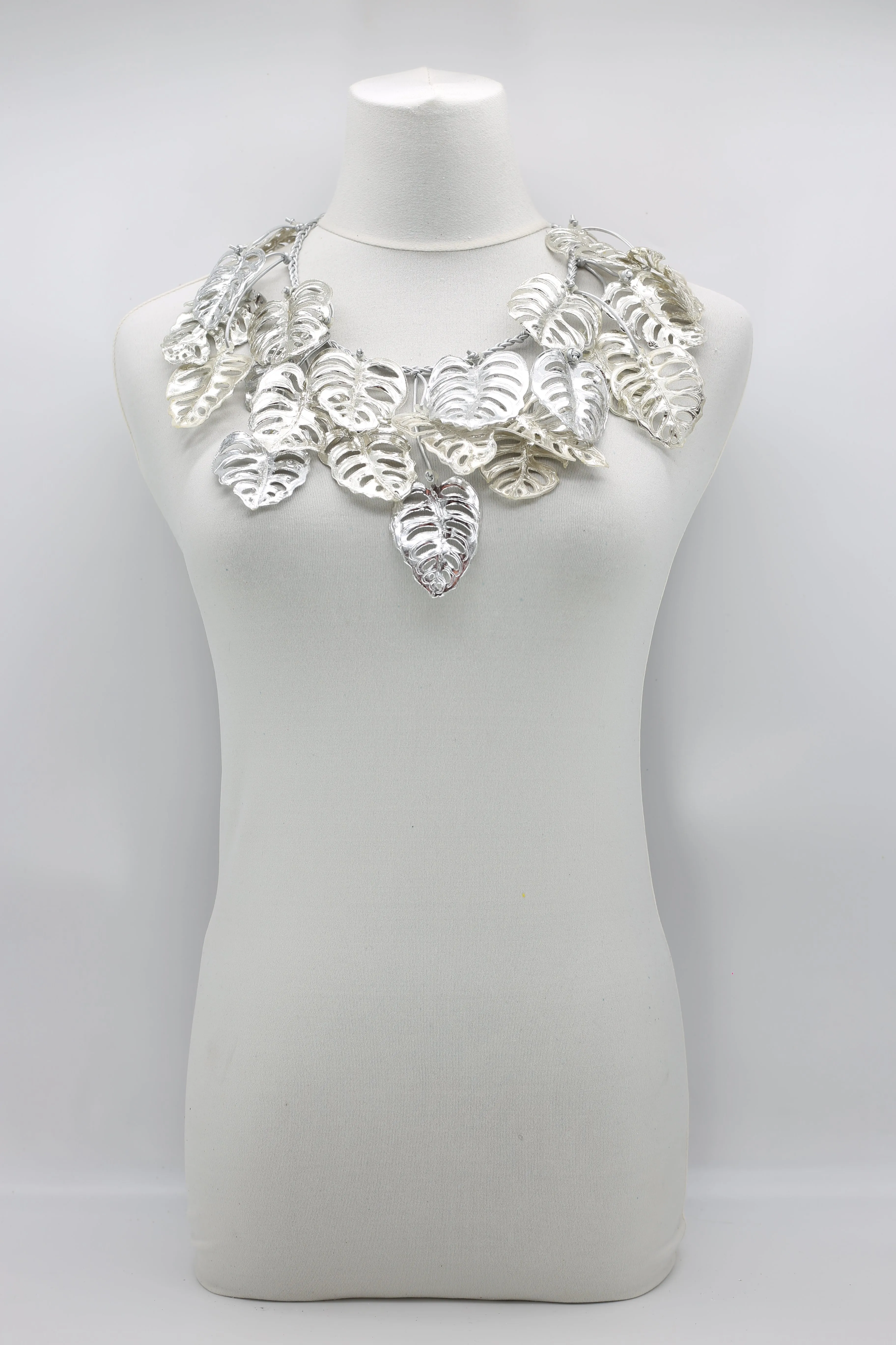 SWISS CHEESE PLANT NECKLACE-MADE FROM RECYCLED PLASTIC BOTTLES