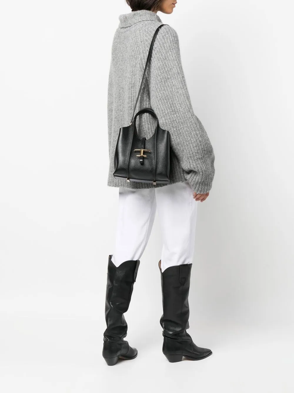 T timeless micro leather tote bag