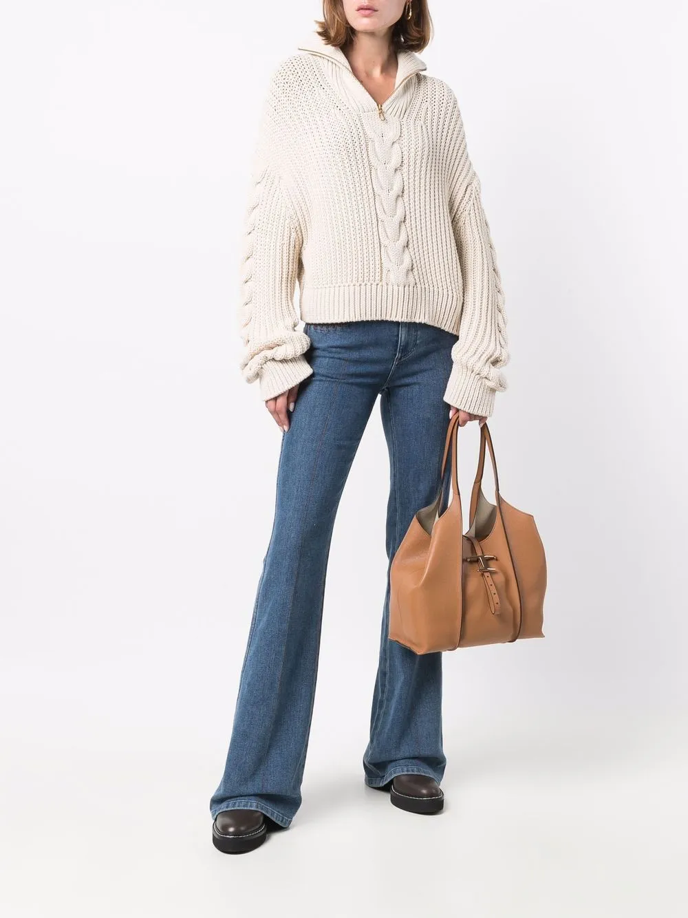 T timeless mini leather tote bag