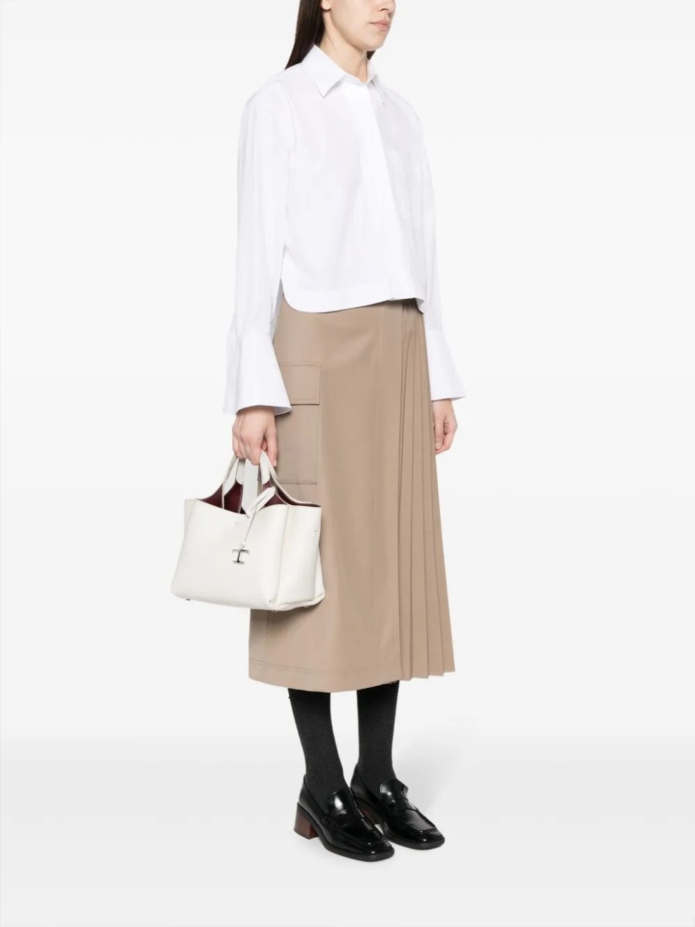 T timeless mini leather tote