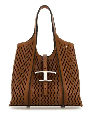 T timeless perforated leather mini tote