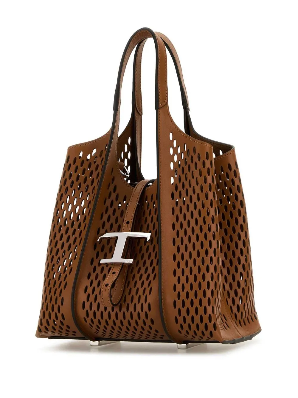 T timeless perforated leather mini tote
