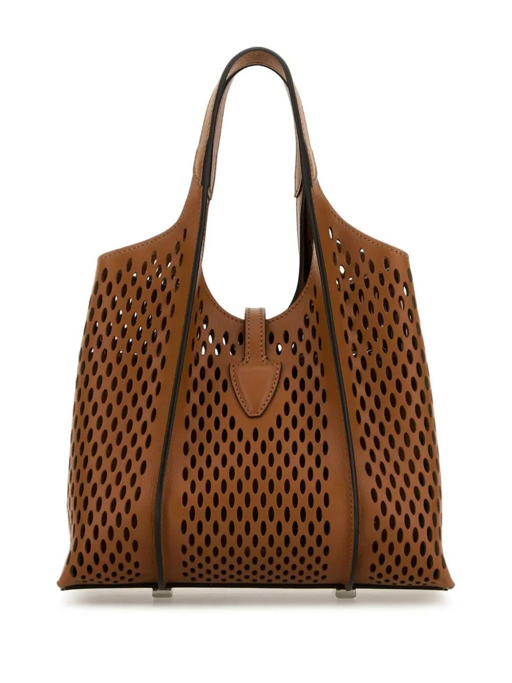 T timeless perforated leather mini tote