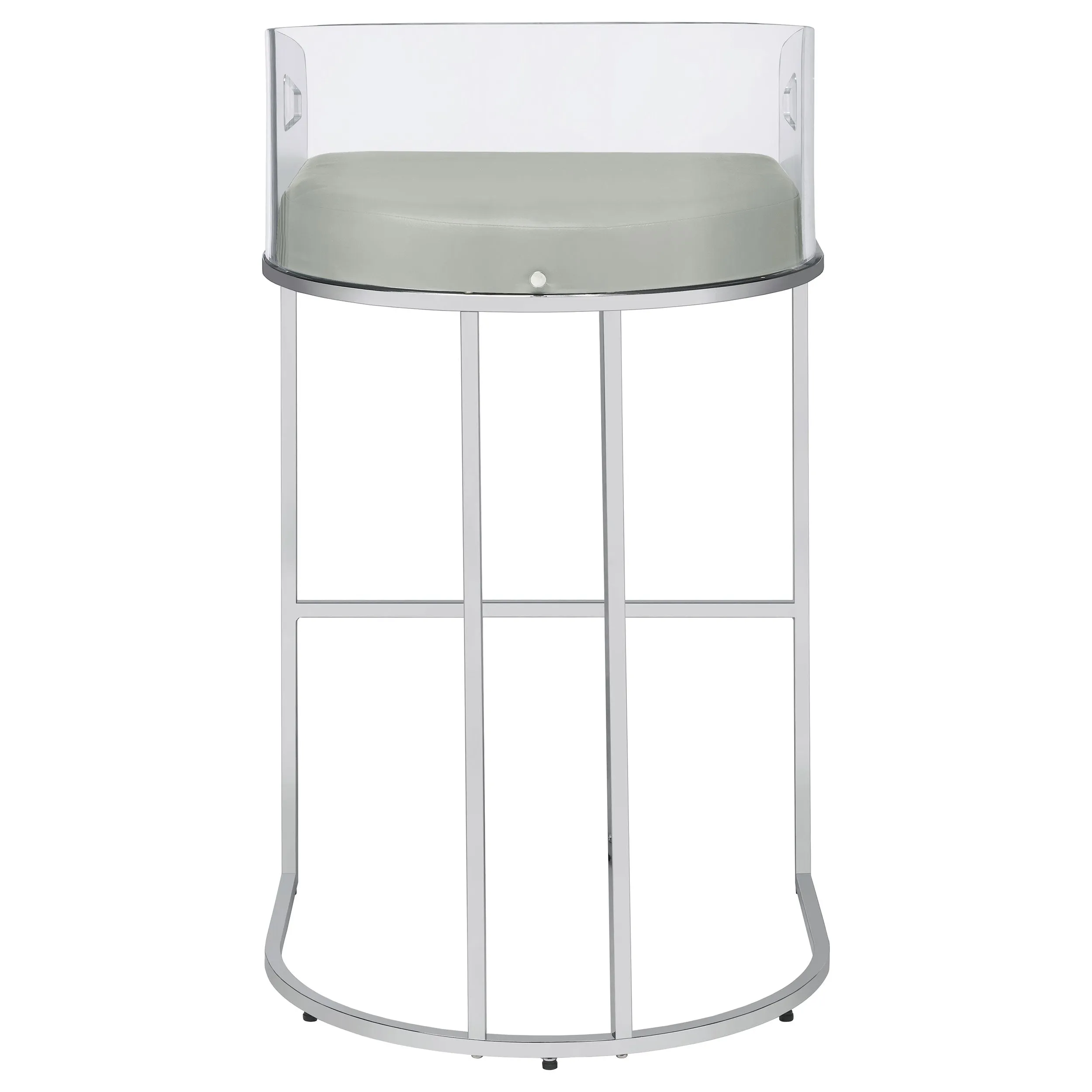 Thermosolis Clear Acrylic Bar Chair Chrome (Set of 2)