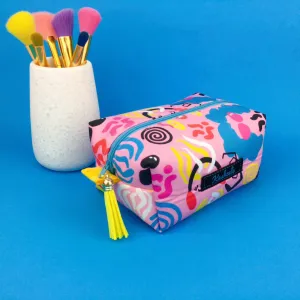 Through the Ages Medium Box Makeup Bag. Kasey Rainbow Design.