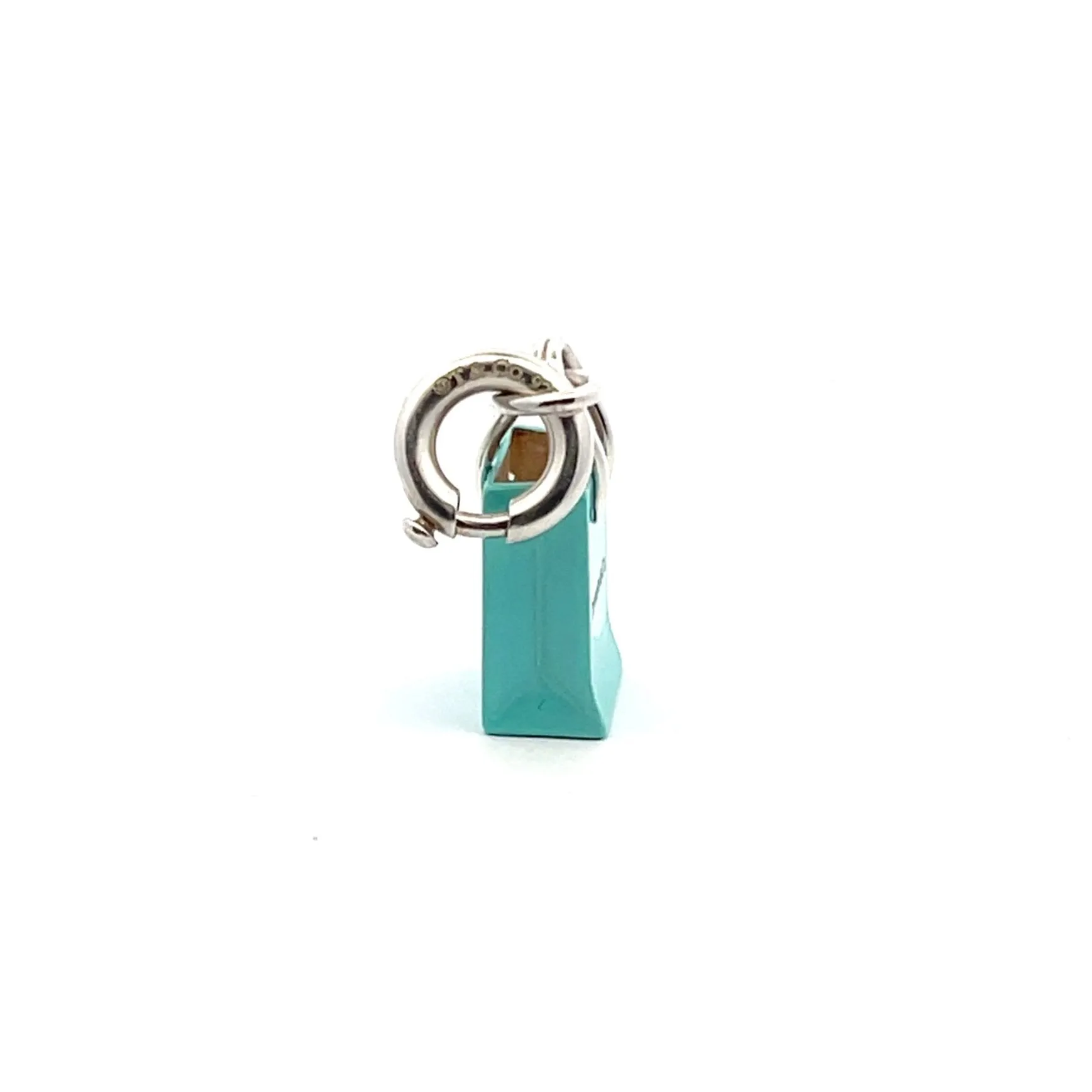 Tiffany & Co Blue Enamel Shopping Bag Charm Pendant