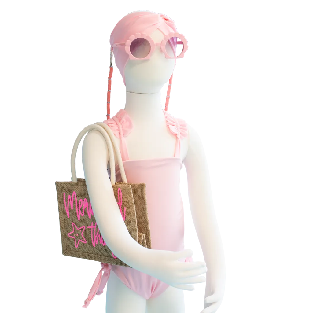 Toddler- Pink Shimmer Butterfly One Piece/Turban