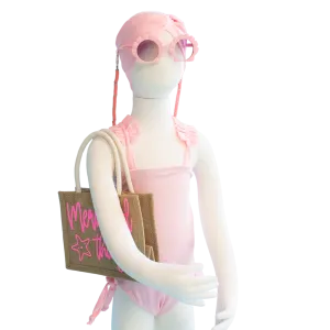 Toddler- Pink Shimmer Butterfly One Piece/Turban