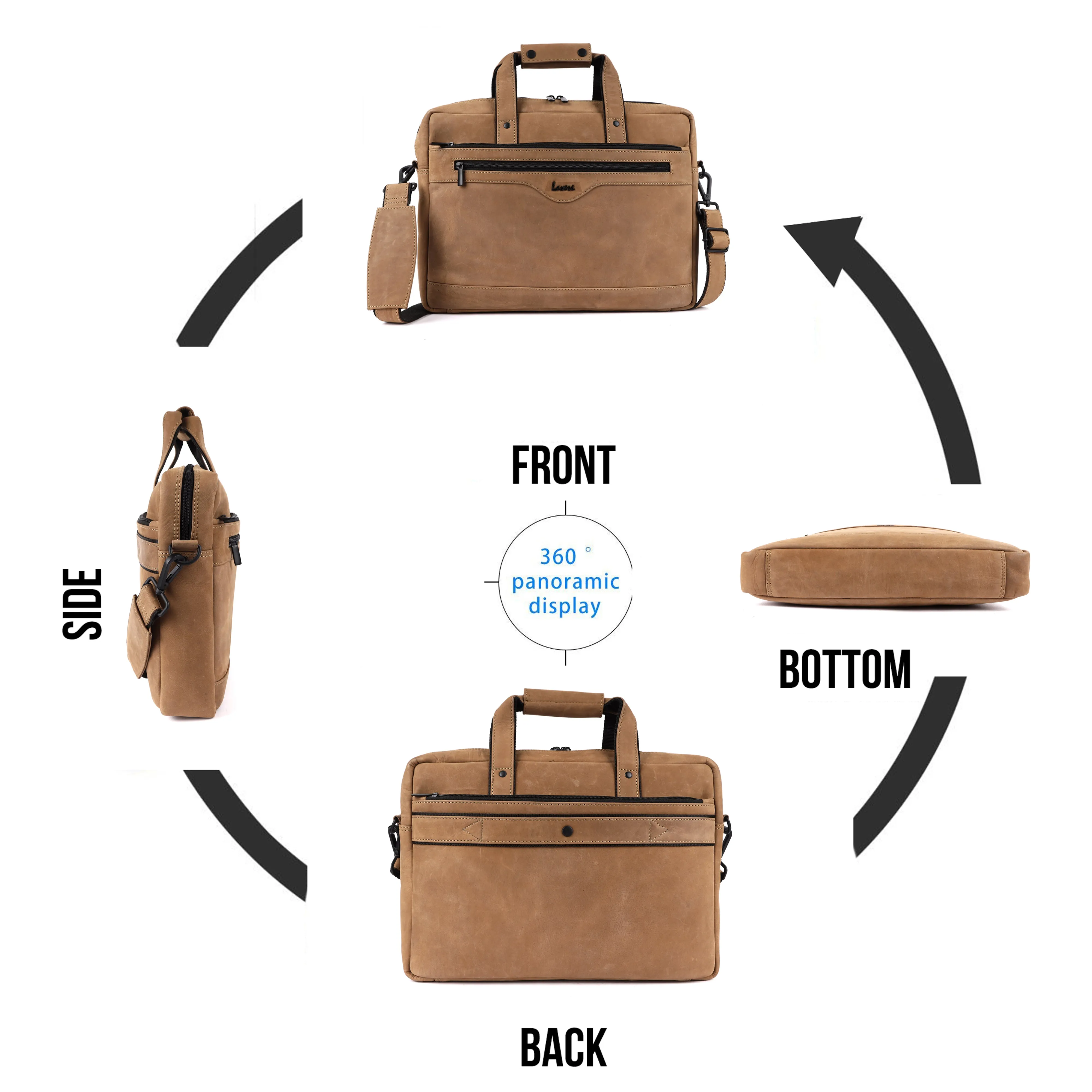 Trailblazer Premium Leather Laptop Bag # 2815