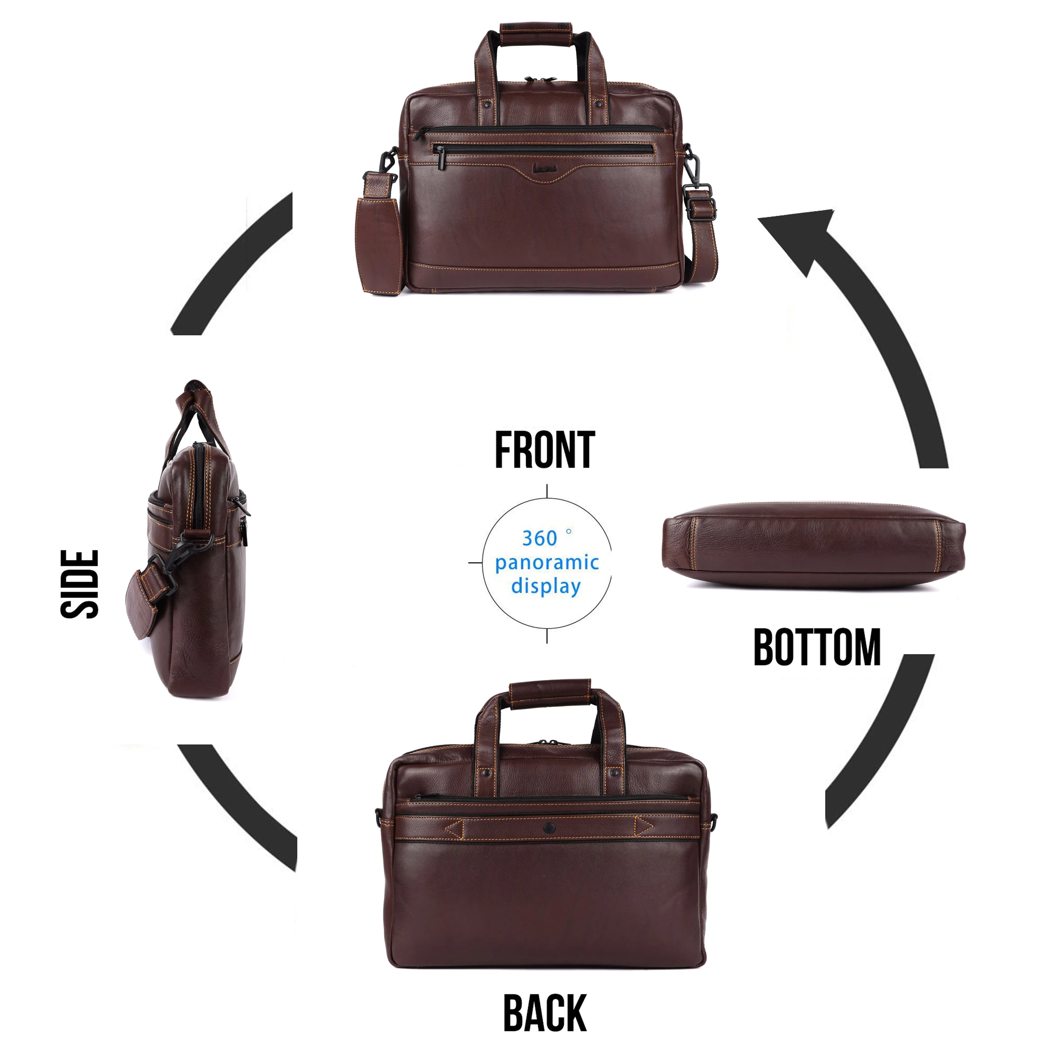 Trailblazer Premium Leather Laptop Bag # 2815