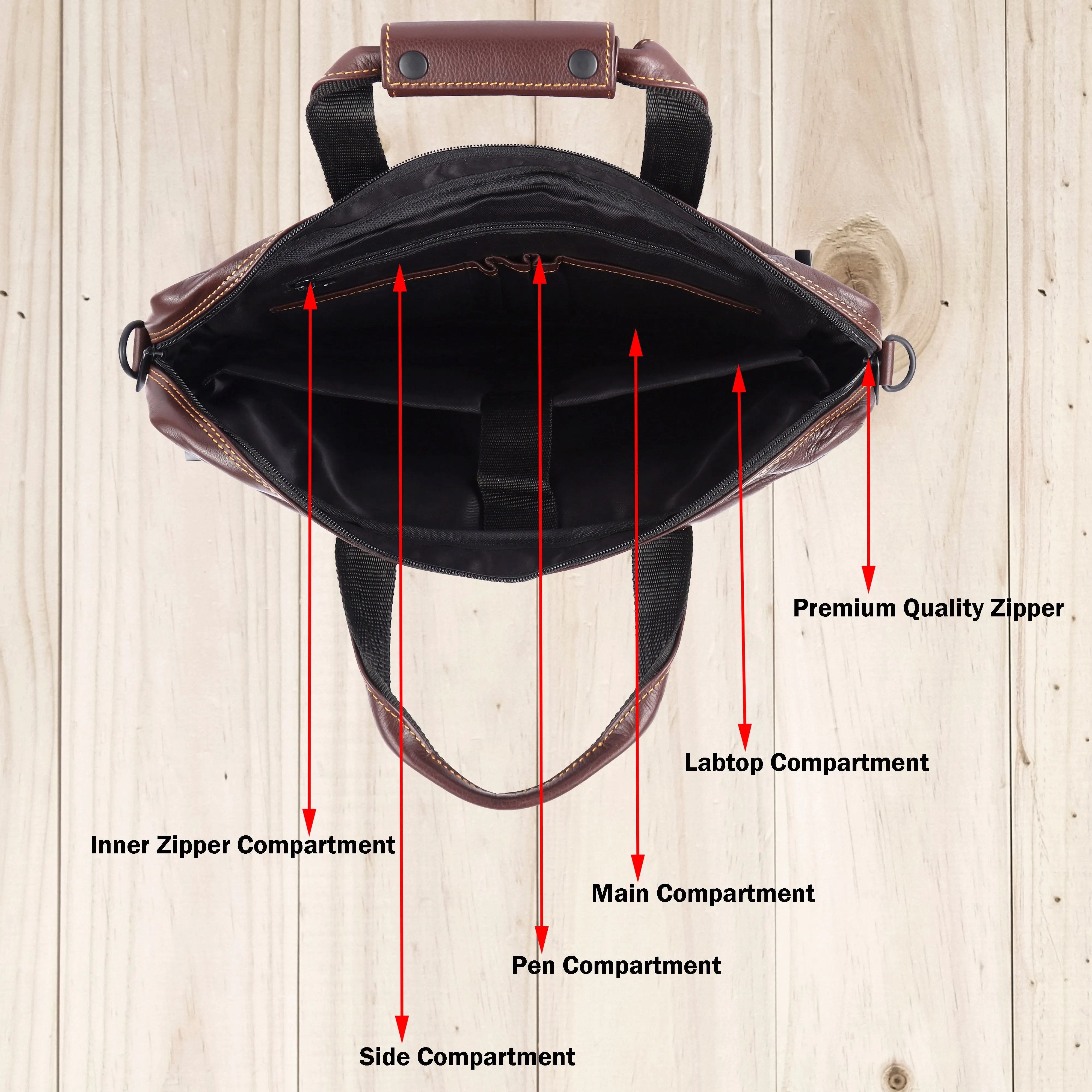 Trailblazer Premium Leather Laptop Bag # 2815