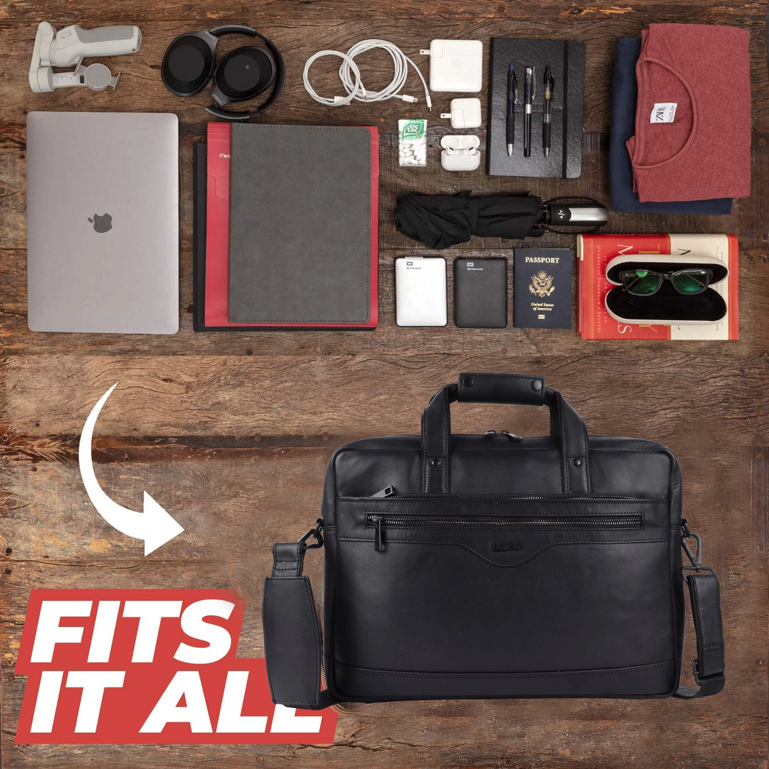 Trailblazer Premium Leather Laptop Bag # 2815