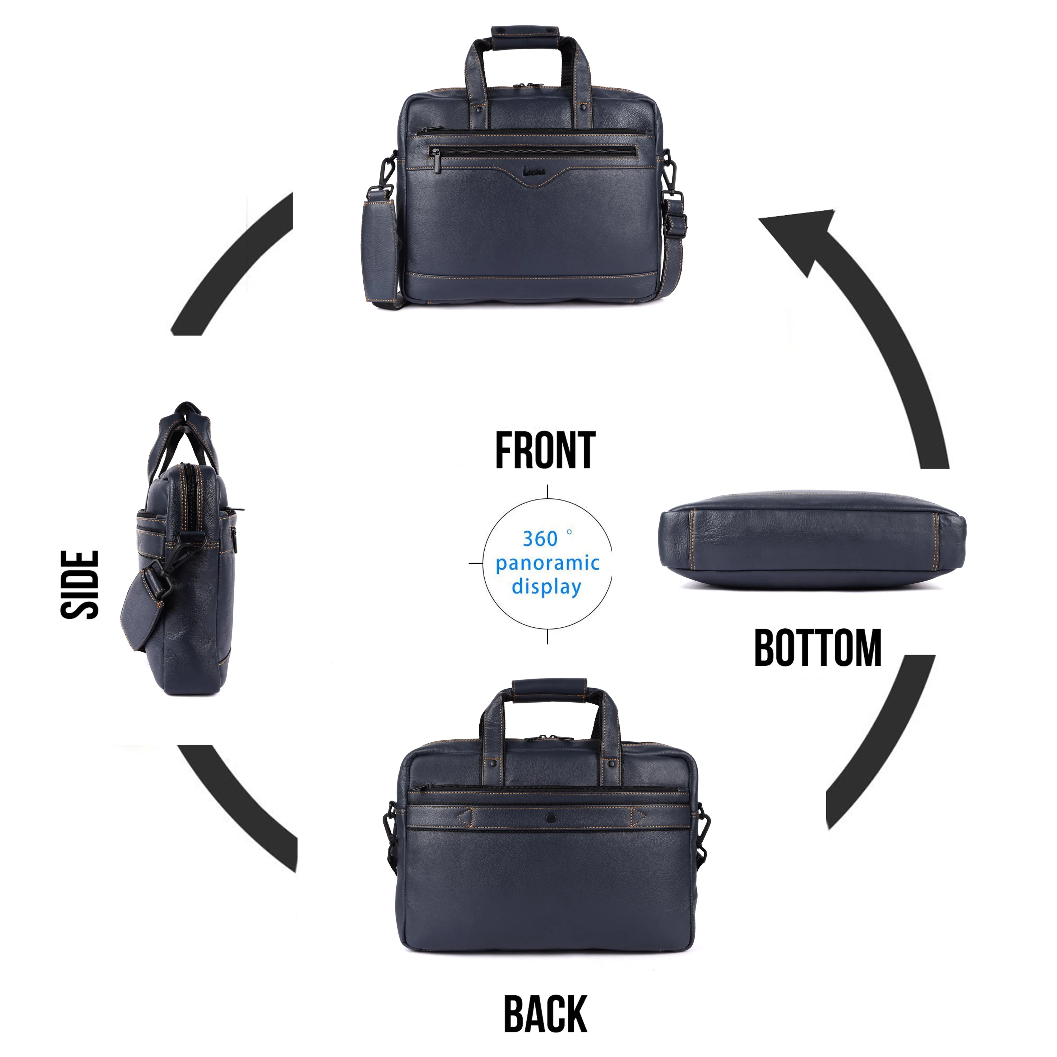Trailblazer Premium Leather Laptop Bag # 2815