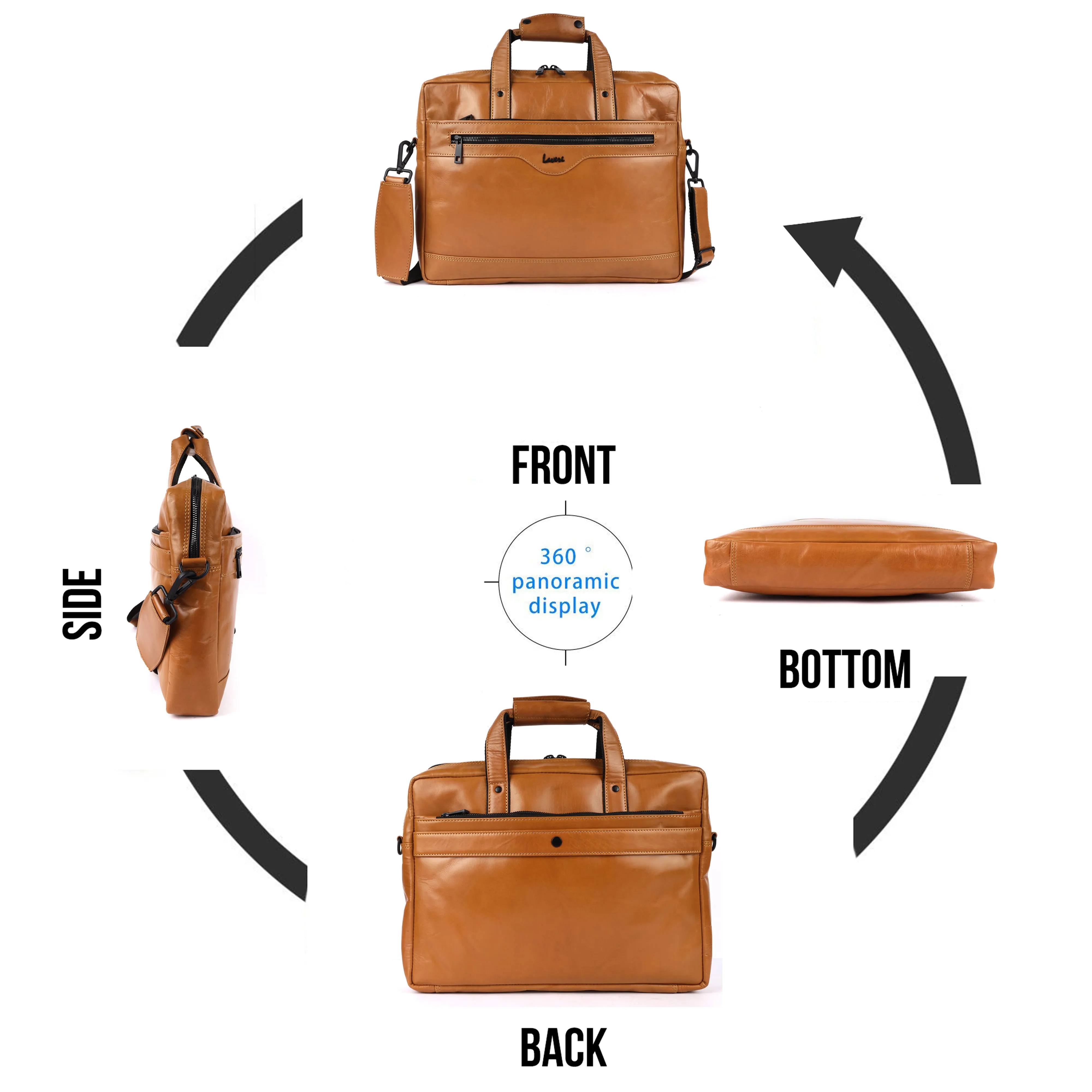 Trailblazer Premium Leather Laptop Bag # 2815