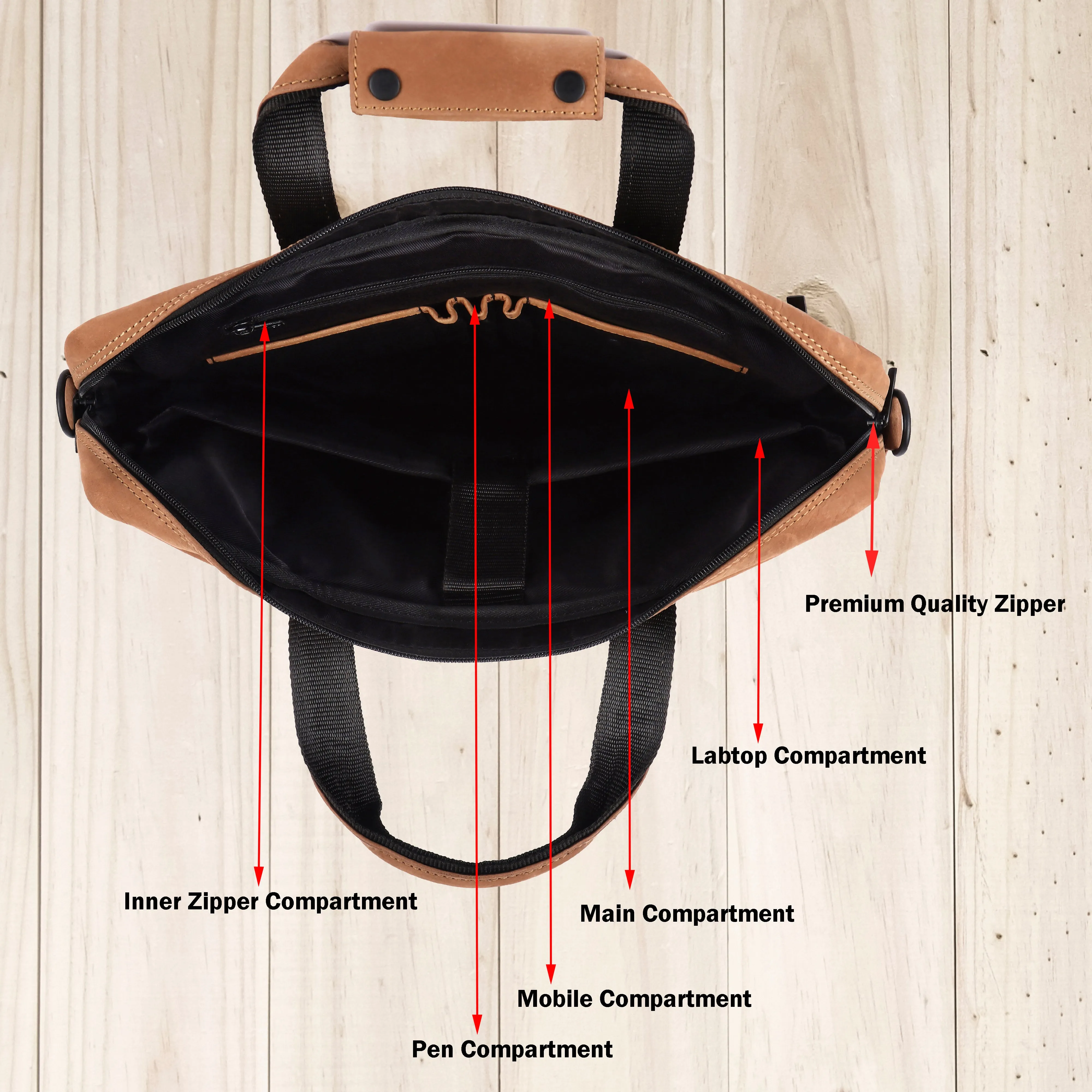 Trailblazer Premium Leather Laptop Bag # 2815