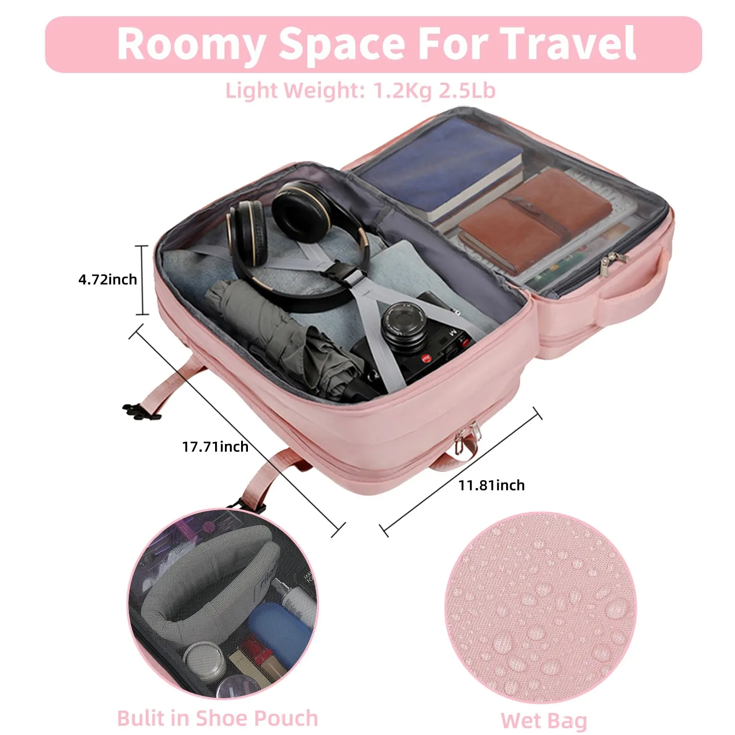 Travel Backpack for Women Man Large Capacity Carry On Luggage Travel Bag with USB Charging Port