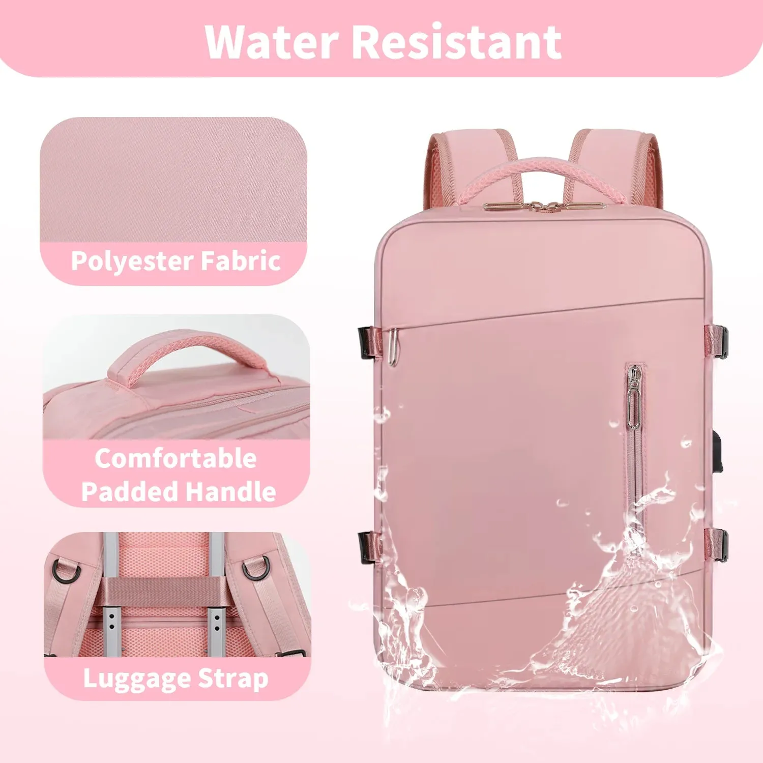 Travel Backpack for Women Man Large Capacity Carry On Luggage Travel Bag with USB Charging Port
