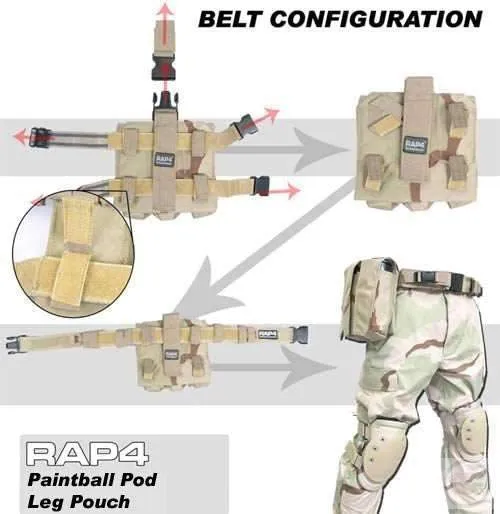 Twin Rifle Magazine Paintball Pod Leg Pouch