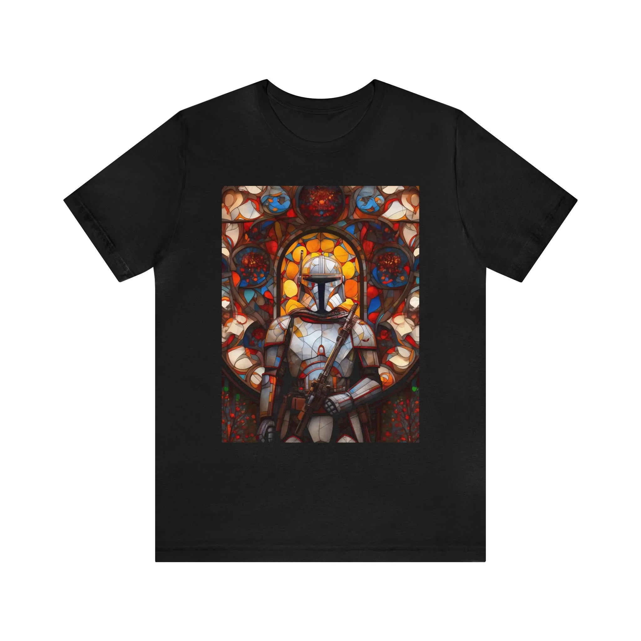 Unisex Jersey Short Sleeve Tee - Snow trooper Catholic Stained Glass Window