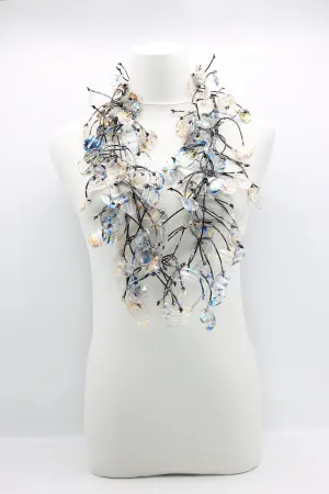 Upcycled plastic bottles - Aqua Water Lily Leaf Necklaces -Duo - Hand-gilded - Long