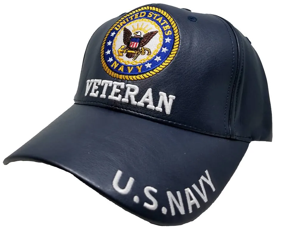US NAVY LOGO Cap Blue Hat United States Military Adjustable One Size Fit Embroidered