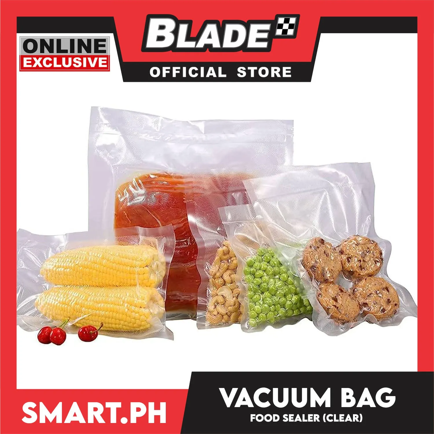 Vacuum Bag Food Sealer, Plastic Storage 15 x 25cm (Clear) Set of 10pcs
