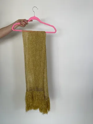 Vintage 50s 60s Gold Glitter Scarf Wrap