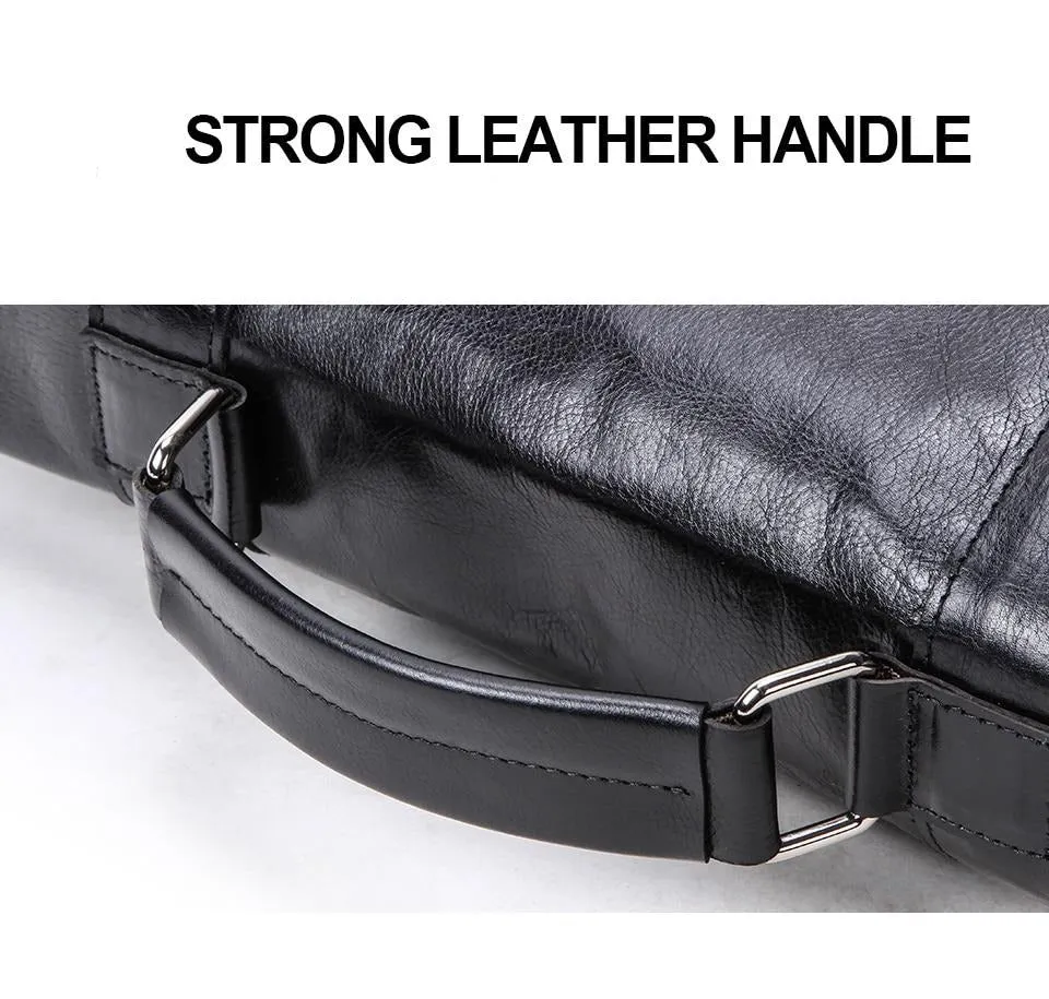 Vintage Saddle Stitch Leather Messenger Bag Computer Bag Shoulder Bag