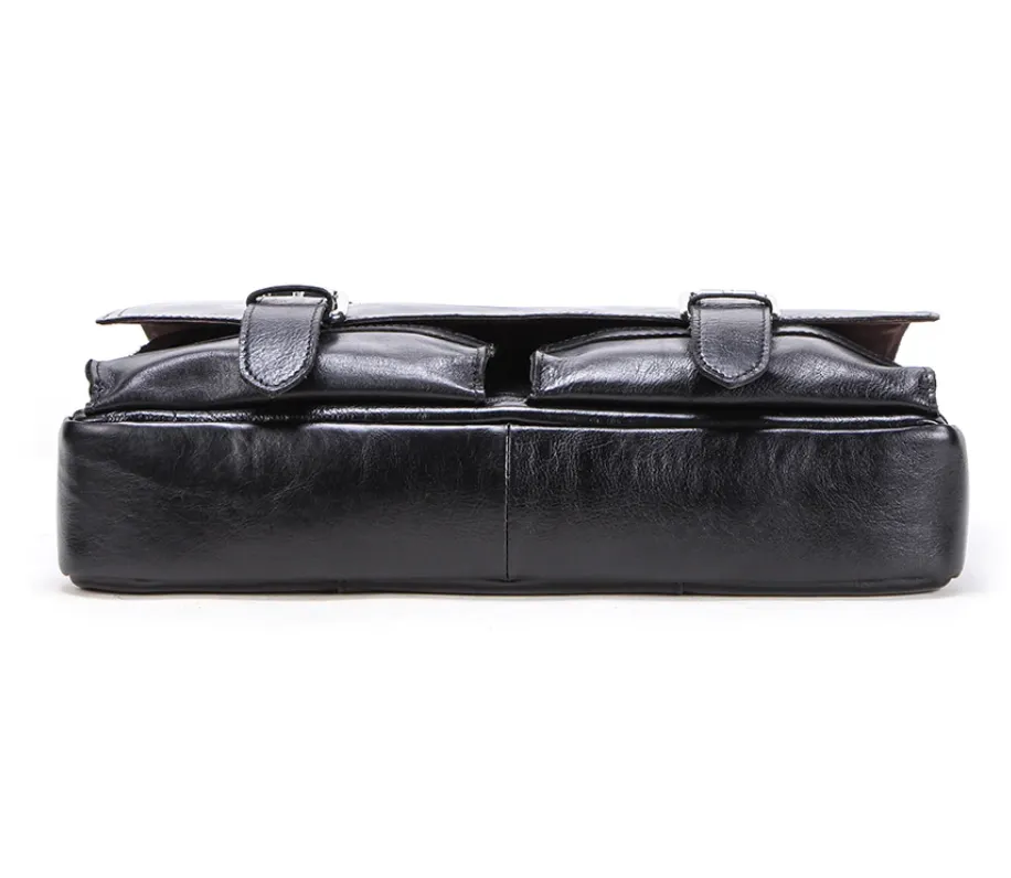 Vintage Saddle Stitch Leather Messenger Bag Computer Bag Shoulder Bag