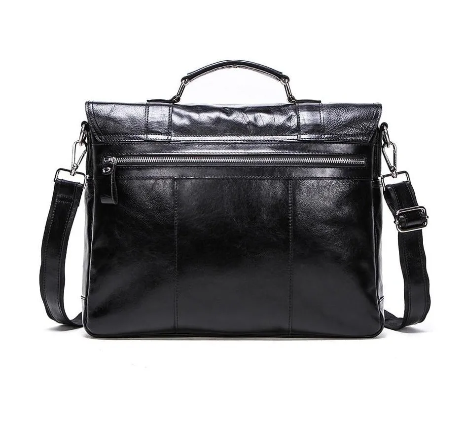 Vintage Saddle Stitch Leather Messenger Bag Computer Bag Shoulder Bag