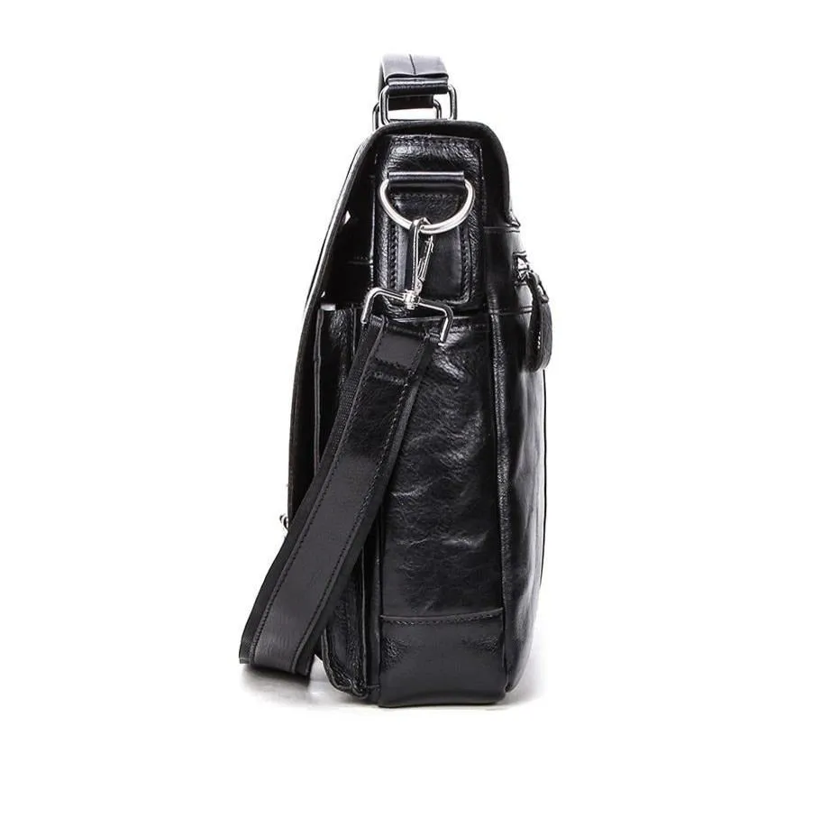 Vintage Saddle Stitch Leather Messenger Bag Computer Bag Shoulder Bag