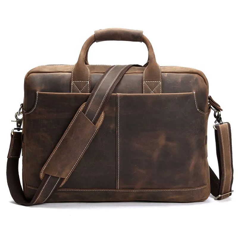 Vintage Style Leather Men's Shoulder Bag - Stylish & Durable