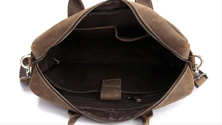 Vintage Style Leather Men's Shoulder Bag - Stylish & Durable