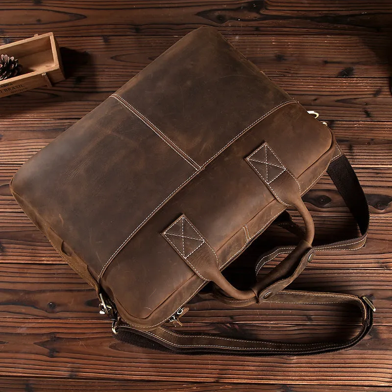 Vintage Style Leather Men's Shoulder Bag - Stylish & Durable