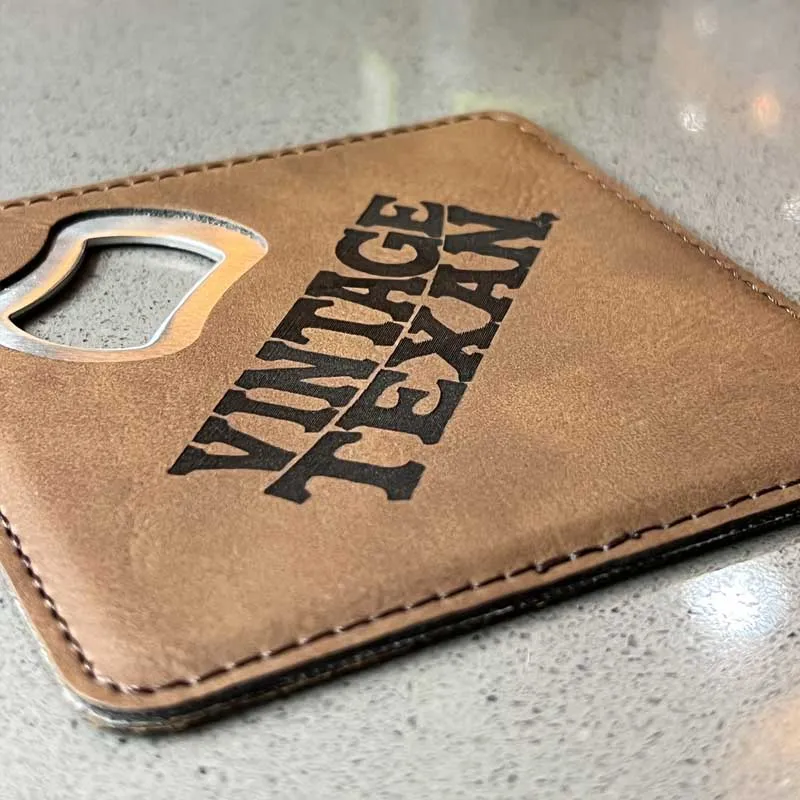Vintage Texan Bottle Opener/Coaster