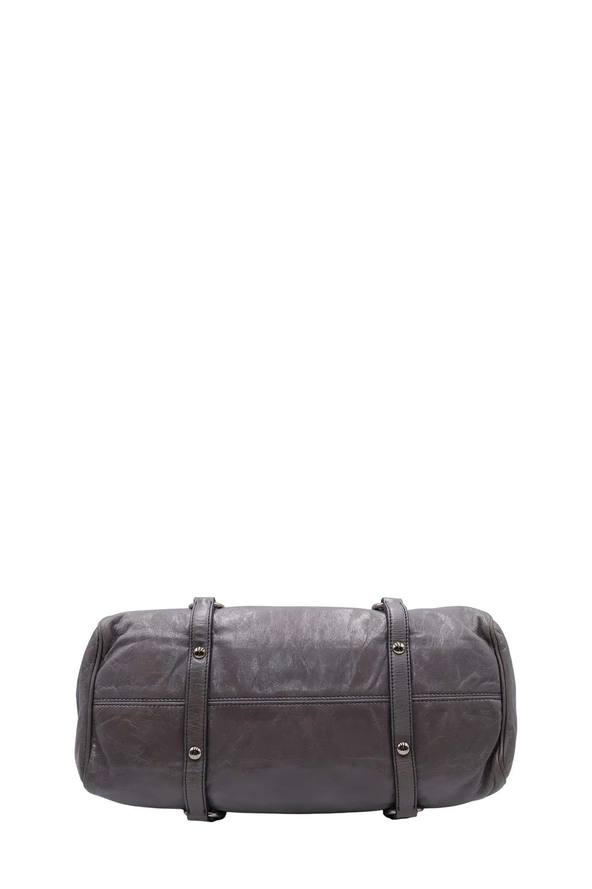 Vitello Lux Bow Satchel Grey