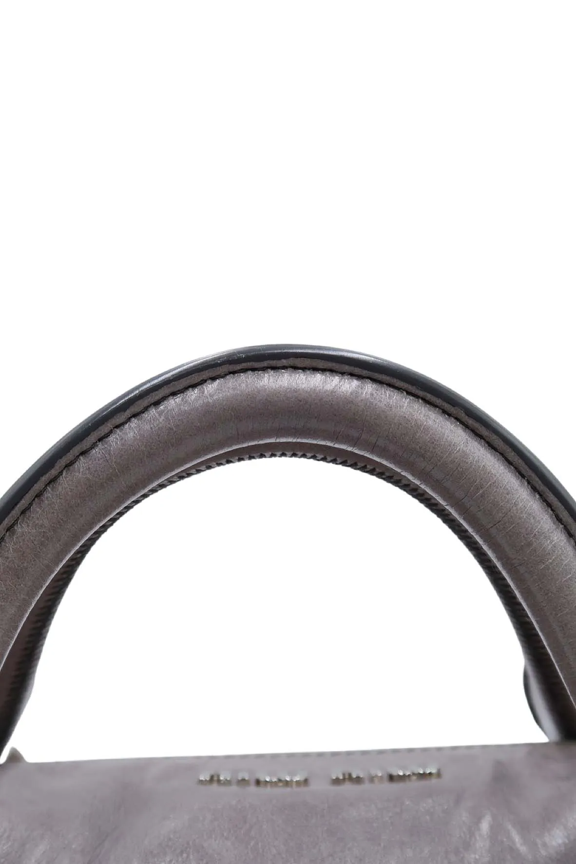 Vitello Lux Bow Satchel Grey