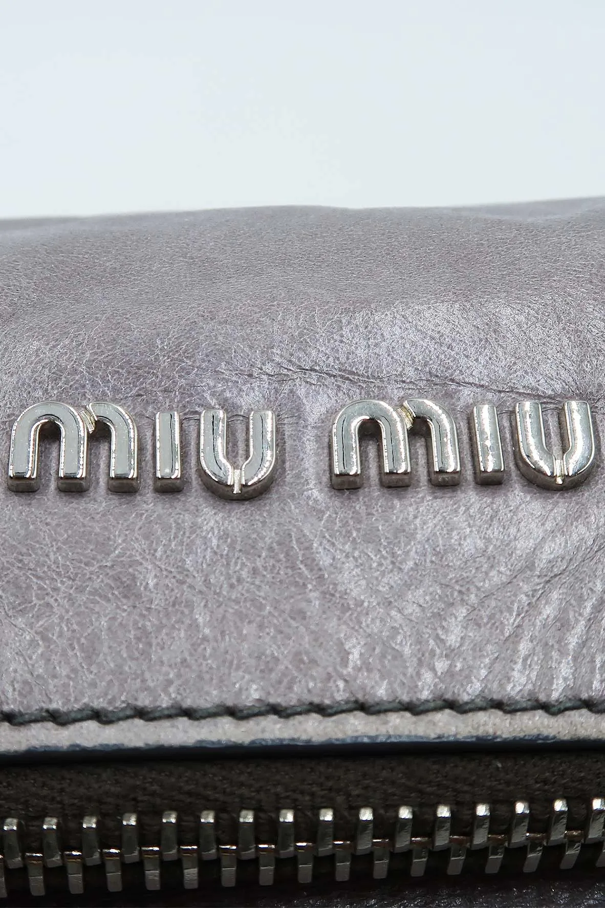Vitello Lux Bow Satchel Grey