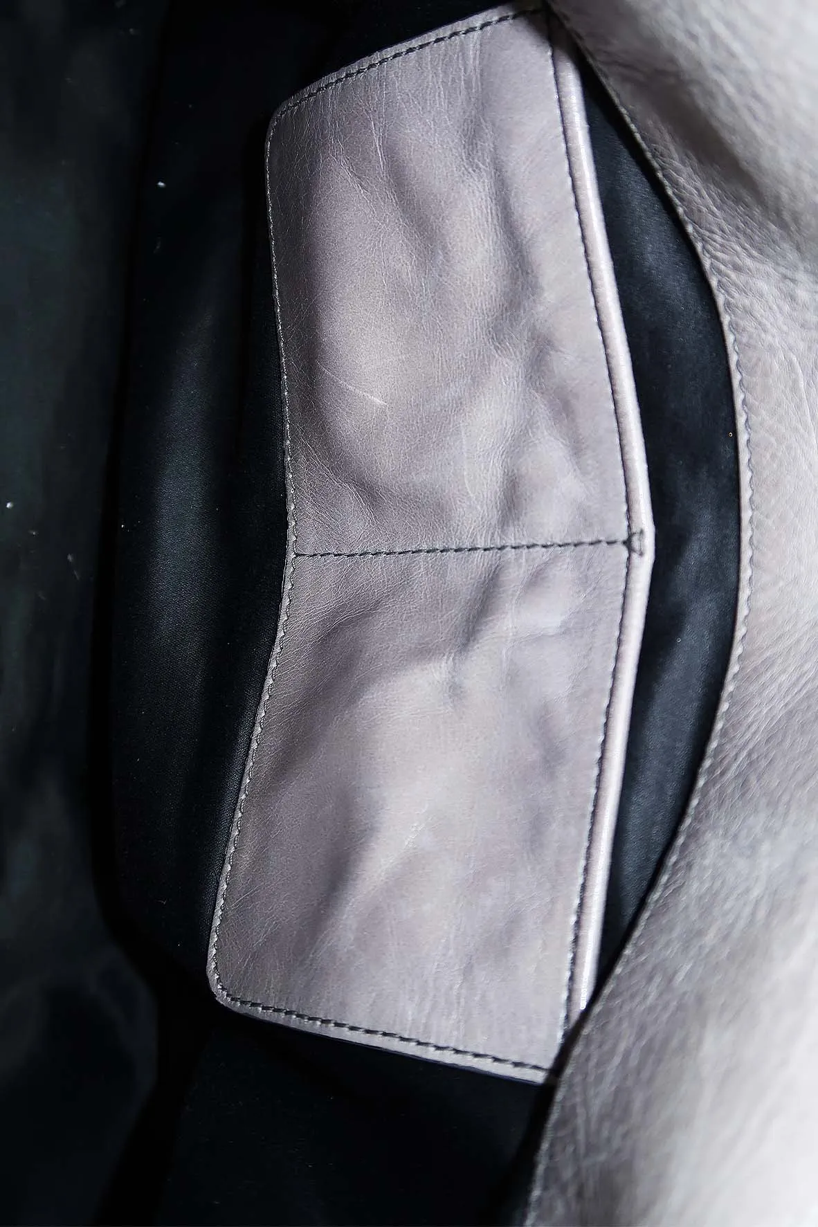 Vitello Lux Bow Satchel Grey