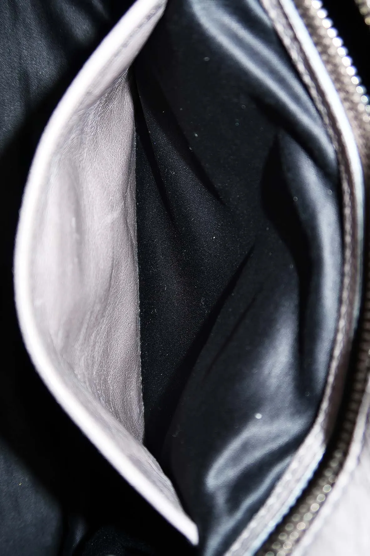 Vitello Lux Bow Satchel Grey