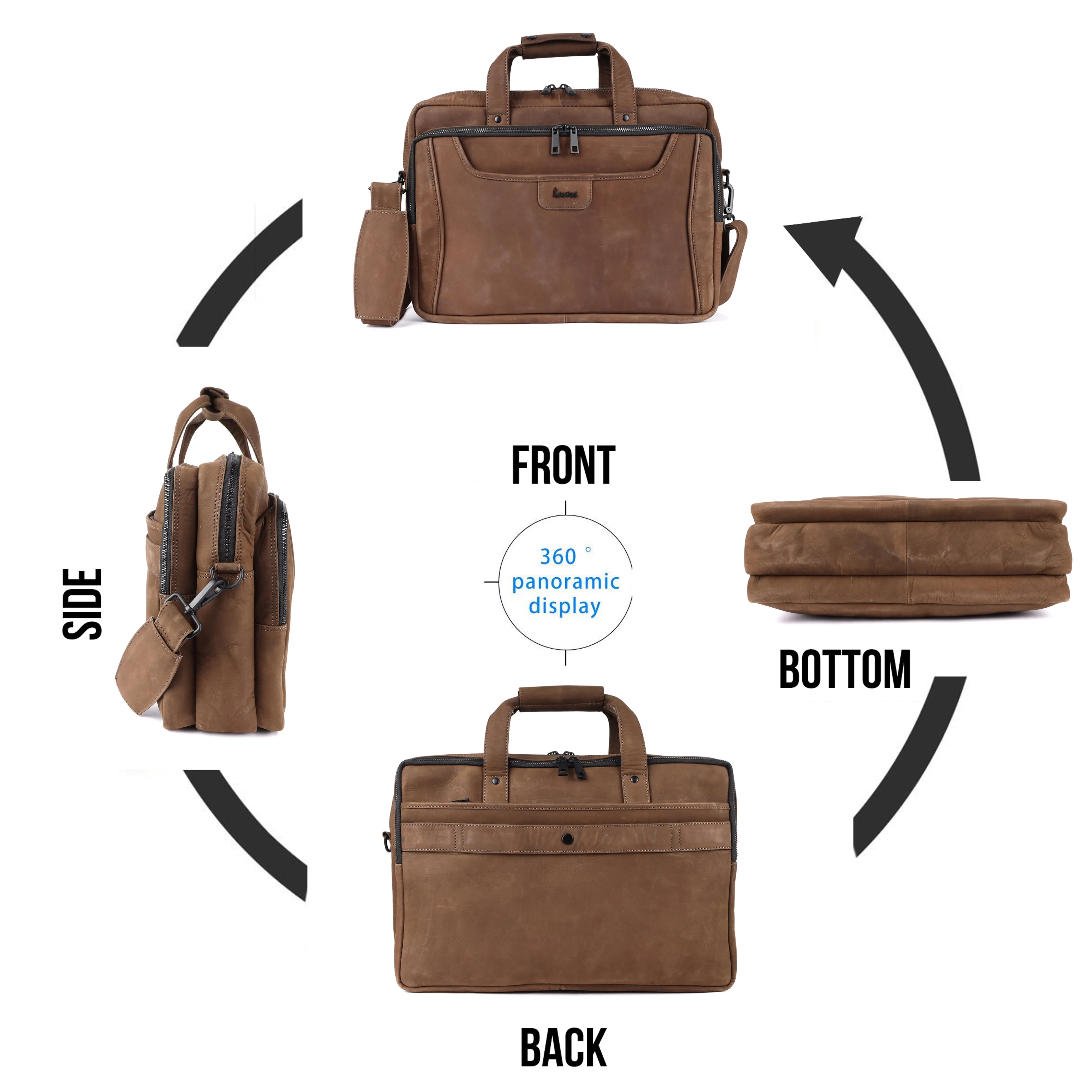 Voyager Leather Laptop Bag Premium #2818