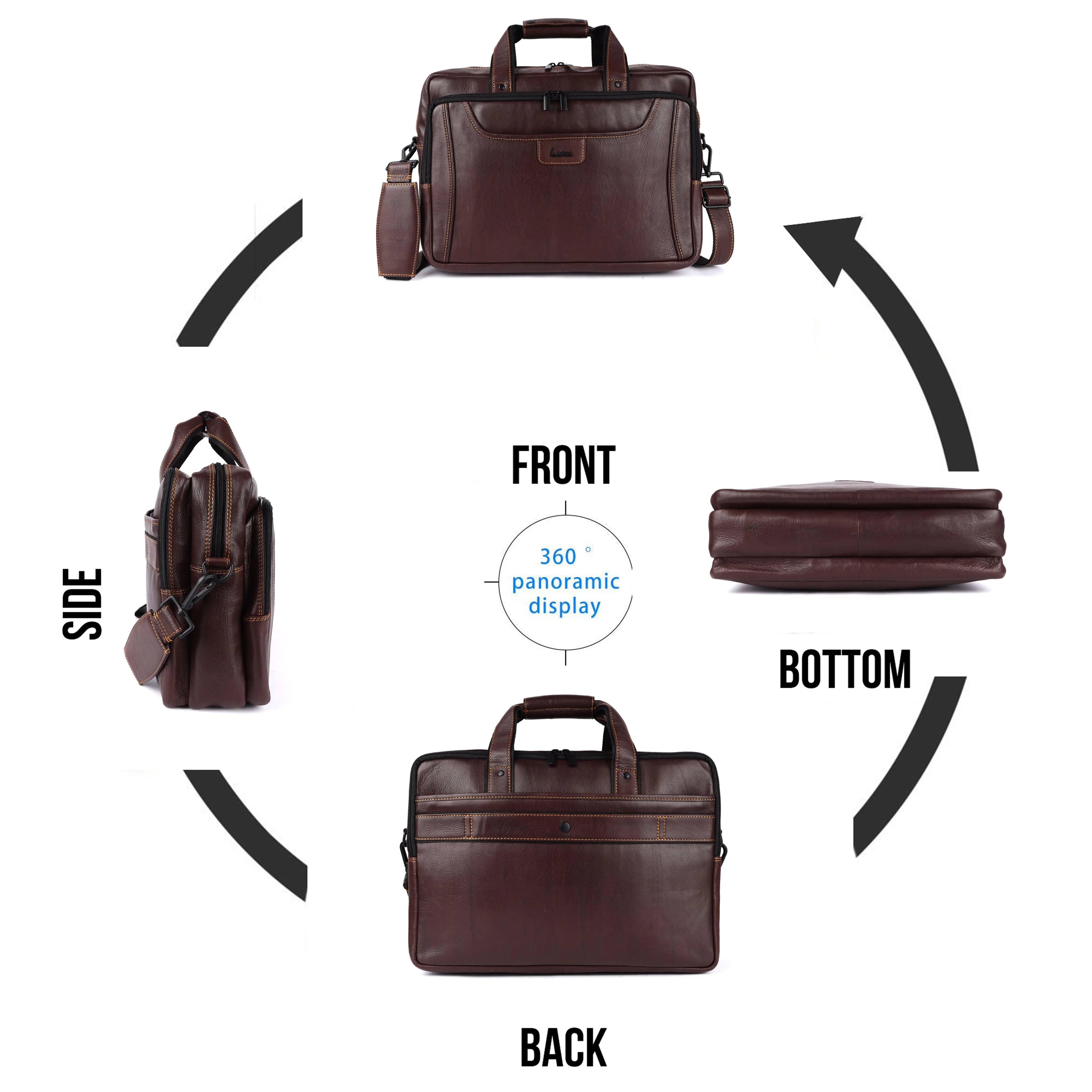 Voyager Leather Laptop Bag Premium #2818