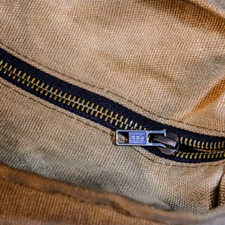 Waxed Canvas Large Zipper Tote