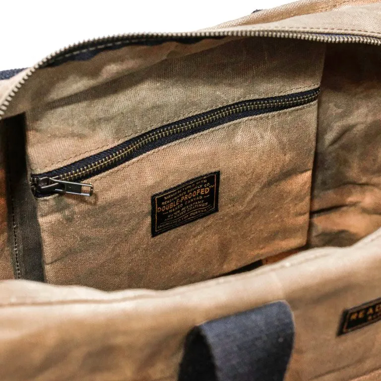 Waxed Canvas Large Zipper Tote