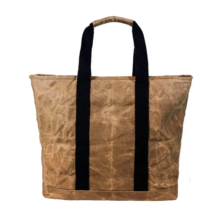 Waxed Canvas Large Zipper Tote