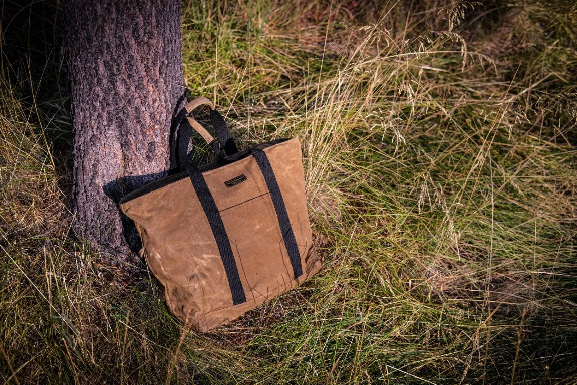 Waxed Canvas Large Zipper Tote