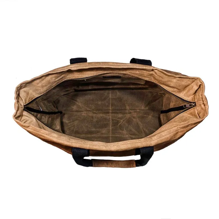 Waxed Canvas Large Zipper Tote