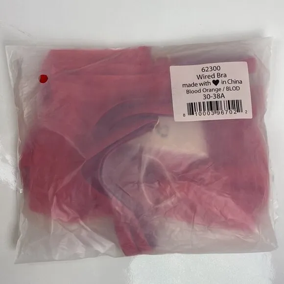 We Are HAH NWT Free People Wired Bra Sheer Mesh Blood Orange - Size A 30-38