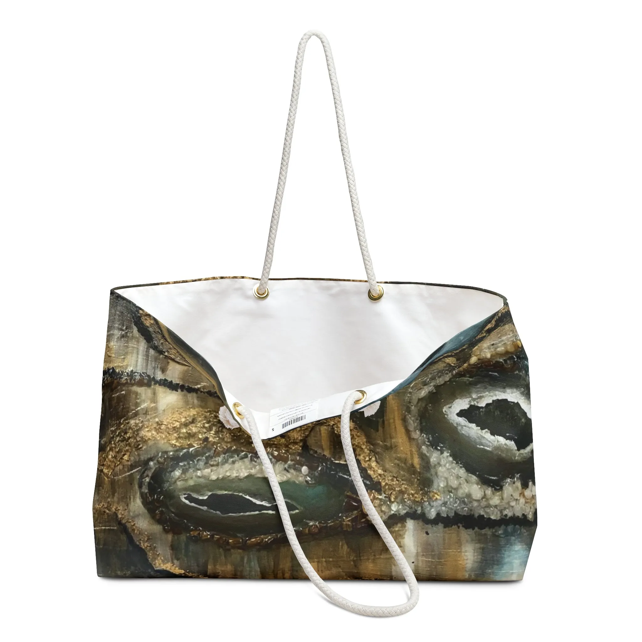 Weekender Bag,  Abstract Earth Tones Creek Bed Design, Life on the Bayou Collection